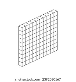 Flats represent hundreds. Learning about base ten blocks. Flats longs squares in mathematics. Scientific resources for teachers and students. Vector illustration.