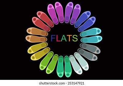 flats shoes ballet vector