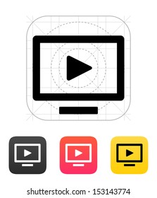 Flatscreen TV icon. Vector illustration.