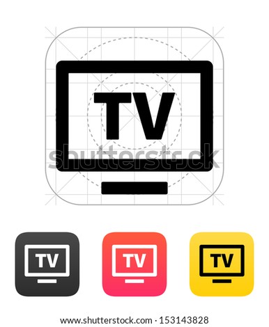 Flatscreen TV icon. Vector illustration.