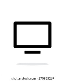 Flatscreen TV simple icon on white background. Vector illustration.