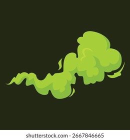 Un conjunto de dibujos animados de estilo plano de humo, humos tóxicos y nubes de gas con efectos de soplo y explosión. Perfecto para animaciones, contaminación, señales de peligro e ilustraciones de entornos creativos.