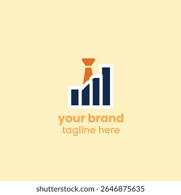 Gráfico de estilo plano com símbolo de gravata, representando desenvolvimento de carreira, promoção e sucesso profissional ideal para plataformas corporativas, de RH e de negócios temáticos.