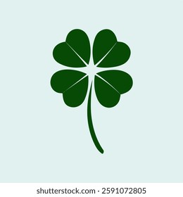 A Flat-Style Clover on a Plain White Background