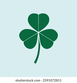 A Flat-Style Clover on a Plain White Background