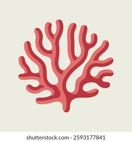 A Flat-Style Coral reef on a Plain White Background