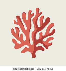 A Flat-Style Coral reef on a Plain White Background