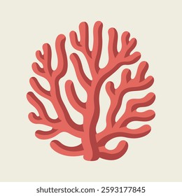 A Flat-Style Coral reef on a Plain White Background