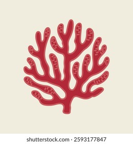 A Flat-Style Coral reef on a Plain White Background