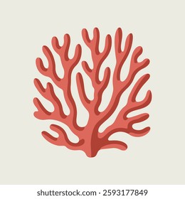 A Flat-Style Coral reef on a Plain White Background