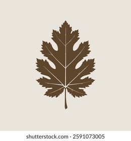 A Flat-Style Dry brown leaf on a Plain White Background