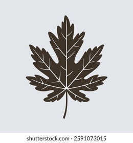 A Flat-Style Dry brown leaf on a Plain White Background
