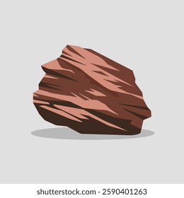 A Flat-Style Eroded rock on a Plain White Background