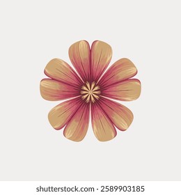 A Flat-Style flower on a Plain White Background