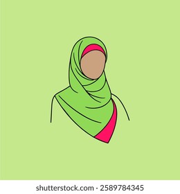 Flat-style hijab vector illustrations featuring various modern designs. Ideal for fashion branding, Islamic lifestyle, social media, posters, and marketing materials