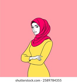 Flat-style hijab vector illustrations featuring various modern designs. Ideal for fashion branding, Islamic lifestyle, social media, posters, and marketing materials