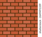 Flat-style illustration of red bricks arranged in a staggered running bond pattern, ideal for background textures, construction visuals, or architectural design elements