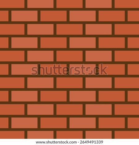 Flat-style illustration of red bricks arranged in a staggered running bond pattern, ideal for background textures, construction visuals, or architectural design elements