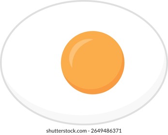 Ilustração em estilo plano de um ovo ensolarado com gema amarela brilhante e base branca suave, projetado em um estilo vetorial mínimo e alegre ideal para o café da manhã ou visuais relacionados à comida