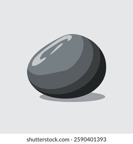 A Flat-Style Large river stone on a Plain White Background