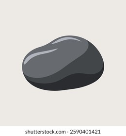 A Flat-Style Large river stone on a Plain White Background