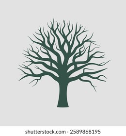 A Flat-Style Leafless tree on a Plain White Background
