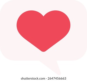A flat-style like icon with a heart in a speech bubble. Perfect for social media graphics, stickers, badges, app UI, notifications, reactions, or communication-themed designs.
