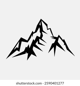 A Flat-Style mountain on a Plain White Background
