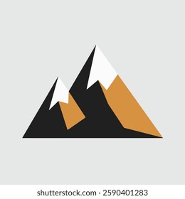 A Flat-Style mountain on a Plain White Background