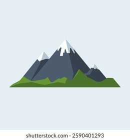 A Flat-Style mountain on a Plain White Background