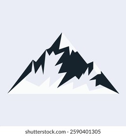 A Flat-Style mountain on a Plain White Background