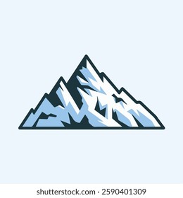 A Flat-Style mountain on a Plain White Background