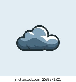 A Flat-Style overcast clouds on a Plain White Background