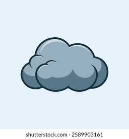 A Flat-Style overcast clouds on a Plain White Background