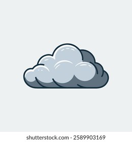 A Flat-Style overcast clouds on a Plain White Background