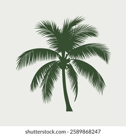 A Flat-Style Palm tree on a Plain White Background