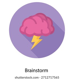 Un cerebro rosa de estilo plano con un rayo, que simboliza la creatividad, la innovación, la energía mental y las sesiones de lluvia de ideas. Perfecto para herramientas de productividad, agencias creativas y contenido de estrategia.