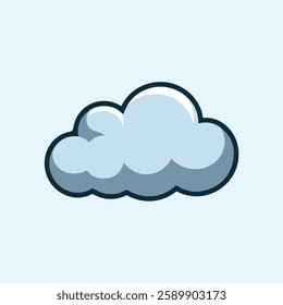 A Flat-Style Small Cloud on a Plain White Background