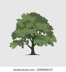 A Flat-Style Small tree on a Plain White Background