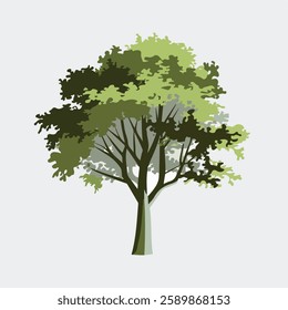 A Flat-Style Small tree on a Plain White Background