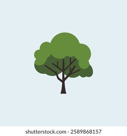 A Flat-Style Small tree on a Plain White Background