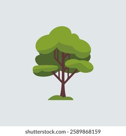 A Flat-Style Small tree on a Plain White Background