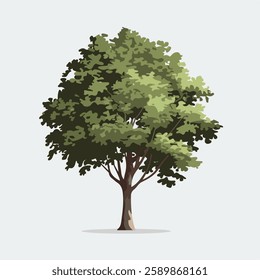 A Flat-Style Small tree on a Plain White Background