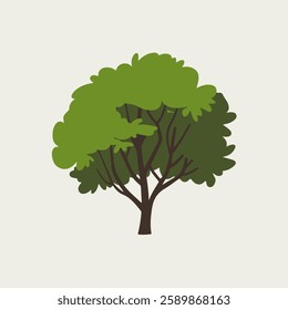 A Flat-Style Small tree on a Plain White Background