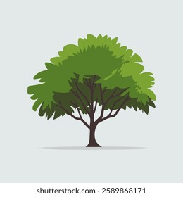 A Flat-Style Small tree on a Plain White Background