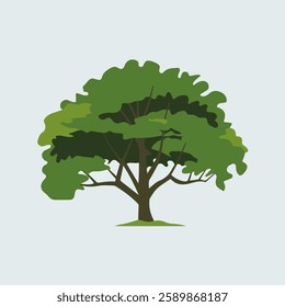 A Flat-Style Small tree on a Plain White Background