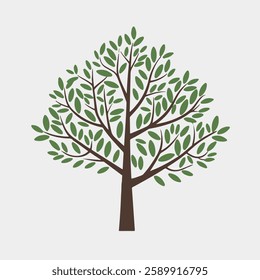 A Flat-Style Sparse tree on a Plain White Background