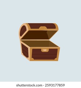 A Flat-Style Sunken treasure chest on a Plain White Background