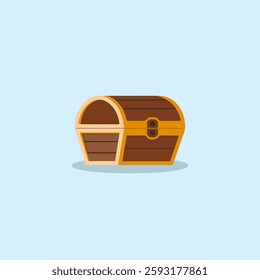 A Flat-Style Sunken treasure chest on a Plain White Background