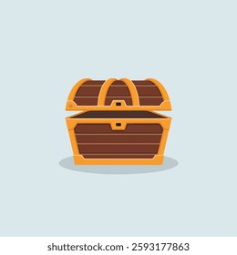 A Flat-Style Sunken treasure chest on a Plain White Background